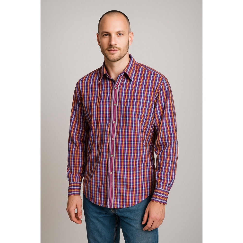 Robert Graham 2XL Plaid Checkered Long Sleeve‎ Shirt Flip Cuff Colorful